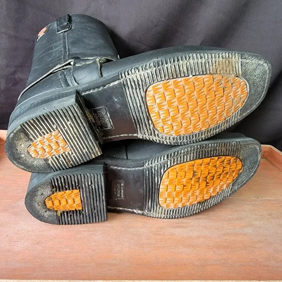 Rev Black Motorcycle Harness Boots Men's Size 11 USA Made‎