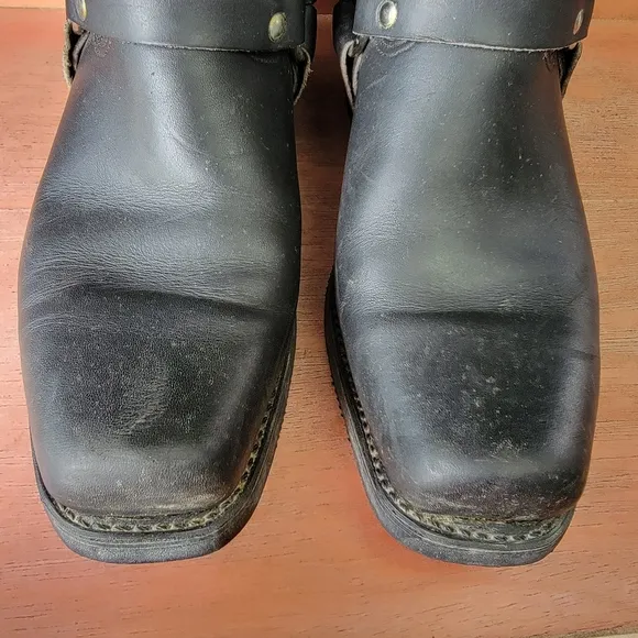 Rev Black Motorcycle Harness Boots Men's Size 11 USA Made‎