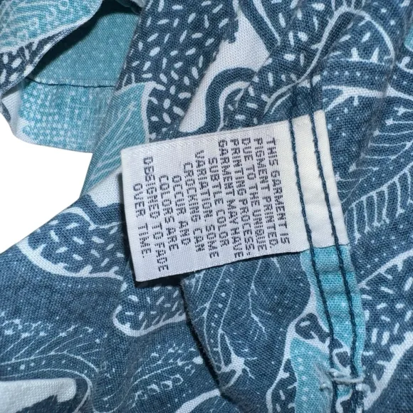 Reyn Spooner Popover 1/4 button down Hawaiian Floral Shirt Size M Blue boat