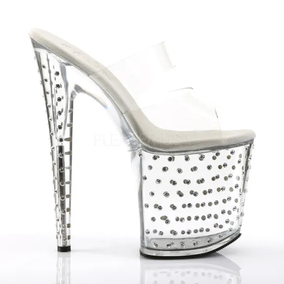 Rhinestone Clear Platform High Heel Shoes