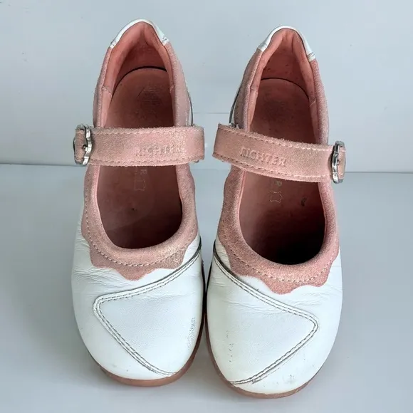 Richter White Light Pink Leather Mary Jane Shoes Size 26 EU / 9 US Toddler Kids