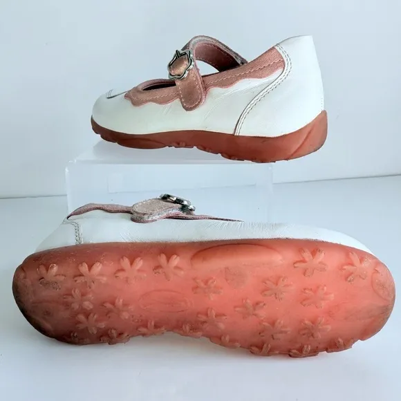 Richter White Light Pink Leather Mary Jane Shoes Size 26 EU / 9 US Toddler Kids