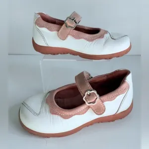 Richter White Light Pink Leather Mary Jane Shoes Size 26 EU / 9 US Toddler Kids
