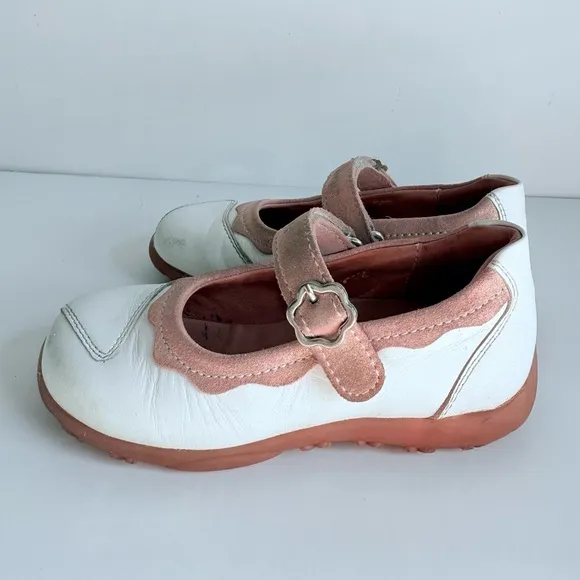 Richter White Light Pink Leather Mary Jane Shoes Size 26 EU / 9 US Toddler Kids
