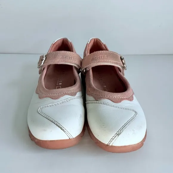 Richter White Light Pink Leather Mary Jane Shoes Size 26 EU / 9 US Toddler Kids