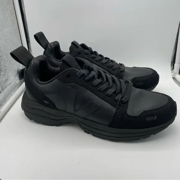 Rick Owens x Veja Hiking Low Top Sneakers Men's 9 / EU 42 Black Leather Shoes