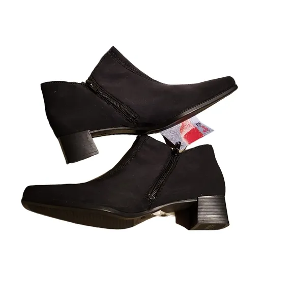 Rieker Women's Kelly Stretch Waterproof Black Zip Up Booties Size 39 (8.5)