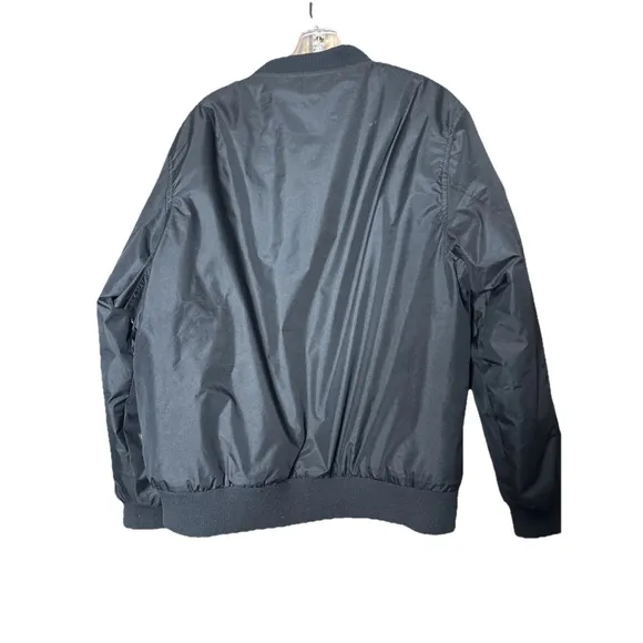 Rocawear Men's Black Embroidered Patch Bomber Full Zip Jacket Size Large $200