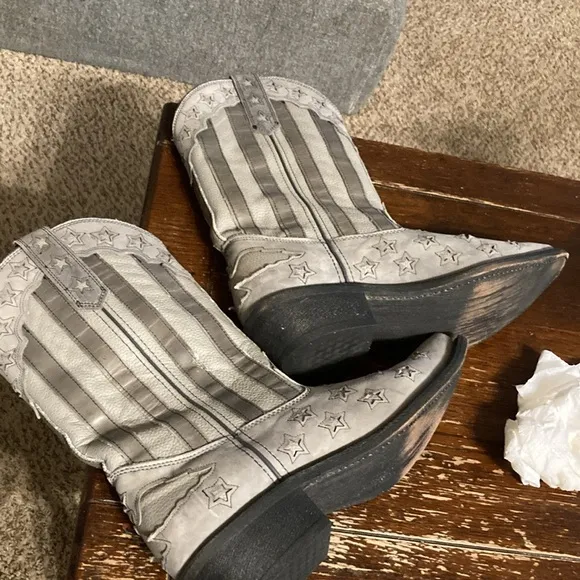 Rockin country men’s western leather boots size 9D