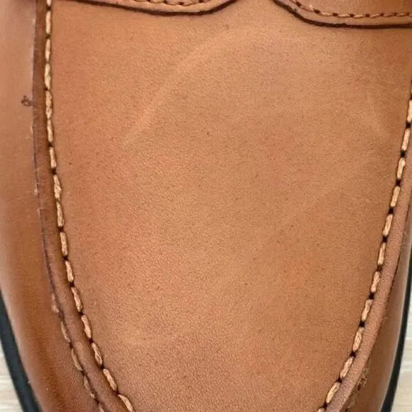Rockport Men’s Brown Leather Round Toe Penny Loafer Oxford Stylish Shoes SZ 12