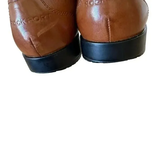 Rockport Men’s Brown Leather Round Toe Penny Loafer Oxford Stylish Shoes SZ 12