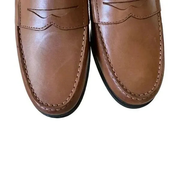Rockport Men’s Brown Leather Round Toe Penny Loafer Oxford Stylish Shoes SZ 12