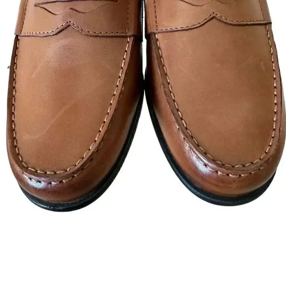 Rockport Men’s Brown Leather Round Toe Penny Loafer Oxford Stylish Shoes SZ 12