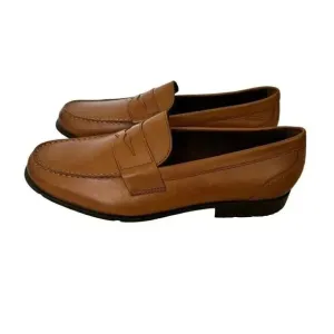 Rockport Men’s Brown Leather Round Toe Penny Loafer Oxford Stylish Shoes SZ 12