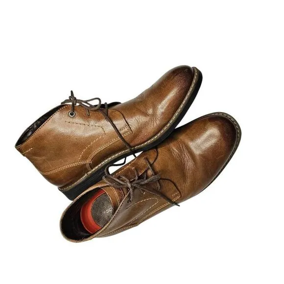 Rockport Mens Trutech Size 9.5 M Brown Leather Ankle Tie Boots