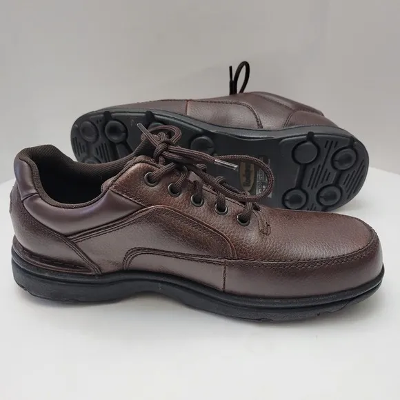 Rockport Shoes Men's Size 8.5W Ridgefield Eureka Walking Brown Leather Lace Up