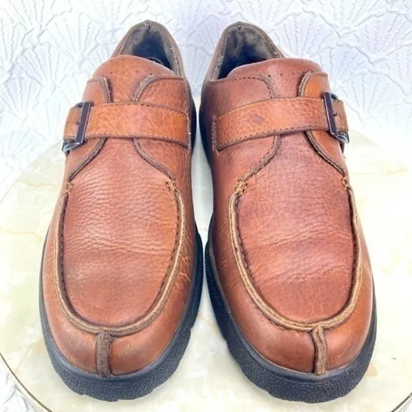 ROCKY Men’s Monk Strap Split Toe Vintage Brown Leather Shoes (size 11)