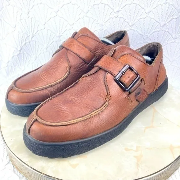 ROCKY Men’s Monk Strap Split Toe Vintage Brown Leather Shoes (size 11)