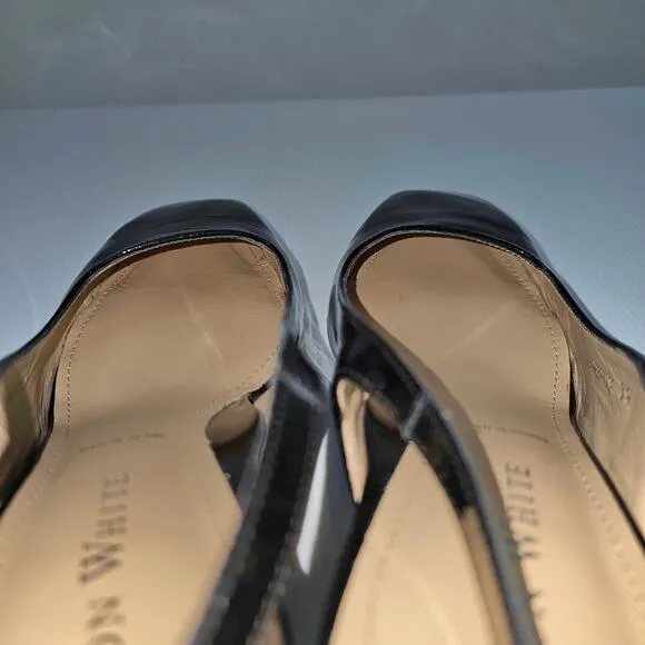 Ron White Lyla Heel Slingback Pump Weather Resistant Black Patent Leather EU 39