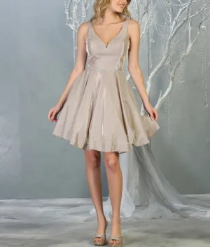 Rose gold, ivory,  or champagne sparkle beaded short dress