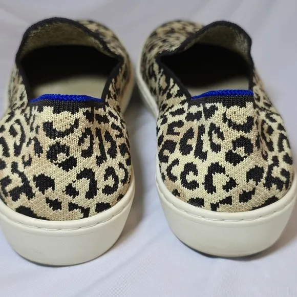 Rothy Leopard Print Slip On Sneaker Shoes Comfortable Walking Recycled, sz 9.5