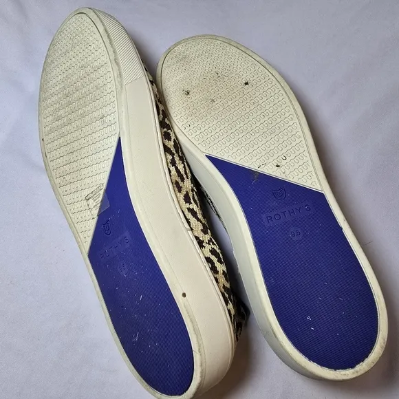 Rothy Leopard Print Slip On Sneaker Shoes Comfortable Walking Recycled, sz 9.5