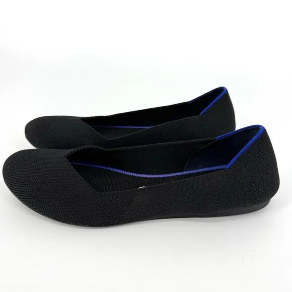 Rothy's Ballet Flats Comfortable Slip-On Shoes Black Size 9