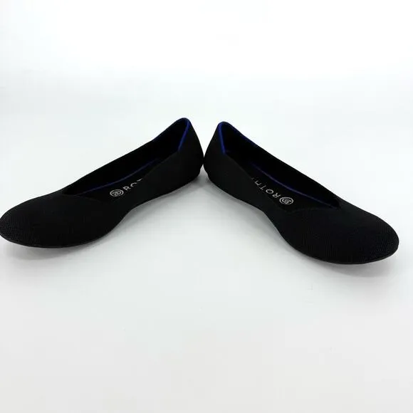 Rothy's Ballet Flats Comfortable Slip-On Shoes Black Size 9