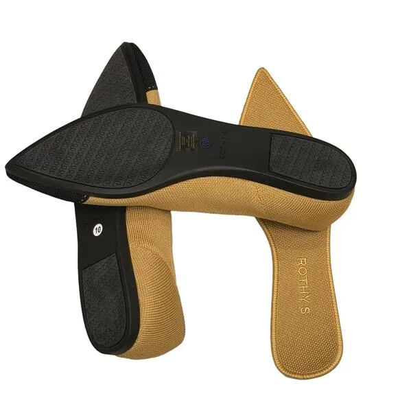 Rothy's Camel Captoe The Point II Comfortable Pointed Toe Flat Size 10 NWOT