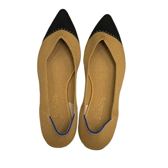Rothy's Camel Captoe The Point II Comfortable Pointed Toe Flat Size 10 NWOT