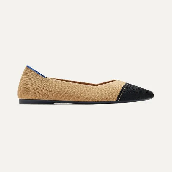 Rothy's Camel Captoe The Point II Comfortable Pointed Toe Flat Size 10 NWOT