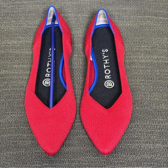 Rothy's NWOT The Point Slip-On Shoes-Scarlet Red- Women Size 7.5