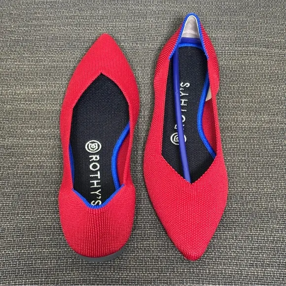 Rothy's NWOT The Point Slip-On Shoes-Scarlet Red- Women Size 7.5