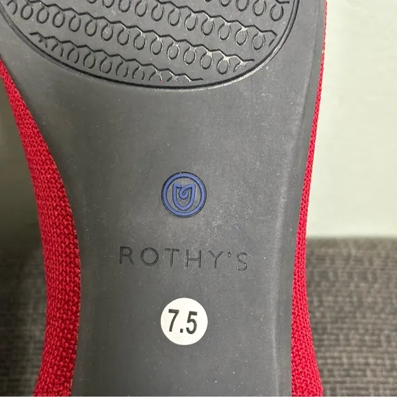Rothy's NWOT The Point Slip-On Shoes-Scarlet Red- Women Size 7.5