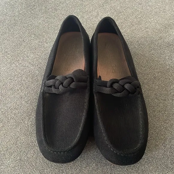 Rothy’s The Braid Driver Black Loafer Shoes