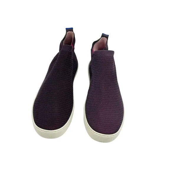 ROTHY’S The Chelsea Berry Lattice Knit High Top Sneaker Ankle Boots Size 10.5