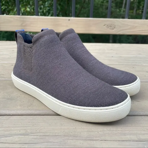 Rothy’s The Chelsea Merino Wool Espresso knit sneaker boots size 8