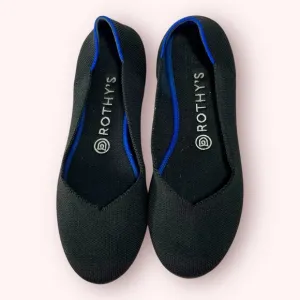 Rothy's The Flat Round Toe Ballet Shoes Black Women's Size 8