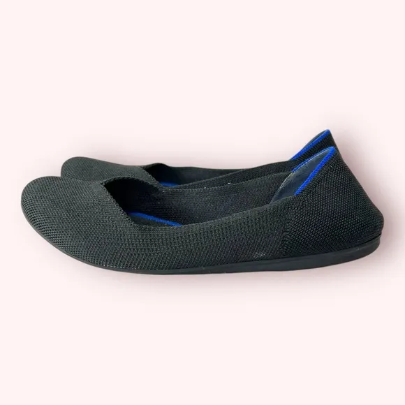 Rothy's The Flat Round Toe Ballet Shoes Black Women's Size 8