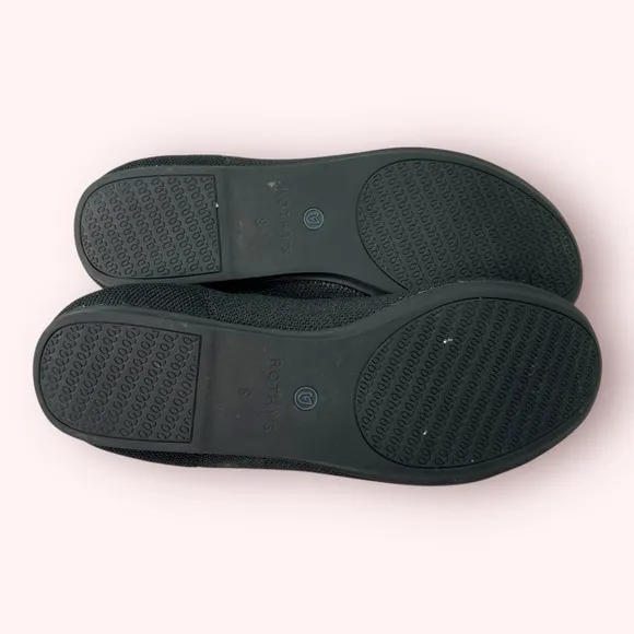 Rothy's The Flat Round Toe Ballet Shoes Black Women's Size 8