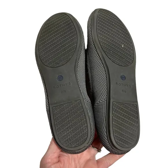 Rothy’s The Flat Slip On Ballet Shoes Gray Textile Size 8.5 Women’s