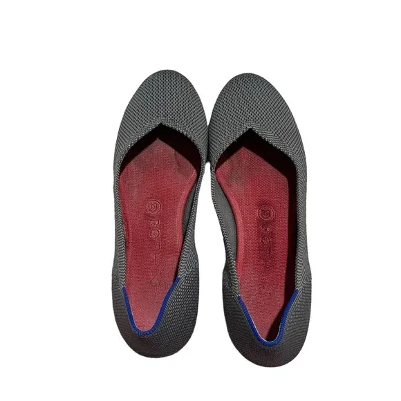 Rothy’s The Flat Slip On Ballet Shoes Gray Textile Size 8.5 Women’s