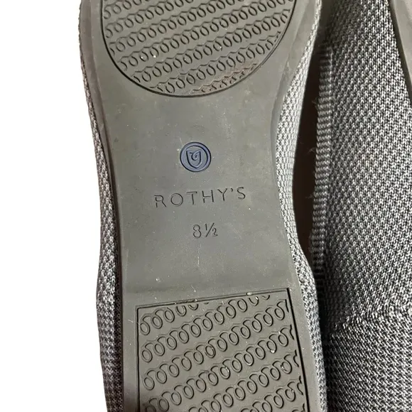 Rothy’s The Flat Slip On Ballet Shoes Gray Textile Size 8.5 Women’s