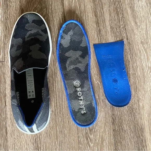 Rothy’s The Original Slip On Sneaker Shoe Grey Camo Gray Camouflage Retired 8.5