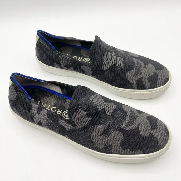 Rothy’s The Original Slip On Sneaker Shoe Grey Camo Gray Camouflage Retired 8.5