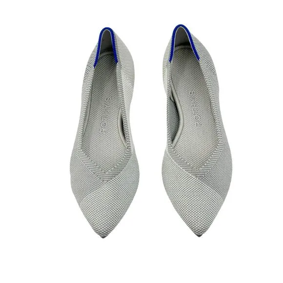 Rothy's The Point Ballet Flat Slip-On Comfortable Gull Gray Size W5 NWOT