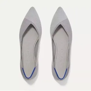 Rothy's The Point Ballet Flat Slip-On Comfortable Gull Gray Size W5 NWOT