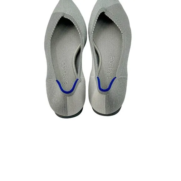 Rothy's The Point Ballet Flat Slip-On Comfortable Gull Gray Size W5 NWOT
