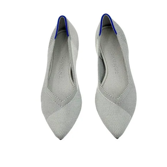Rothy's The Point Ballet Flat Slip-On Comfortable Gull Gray Size W5 NWOT