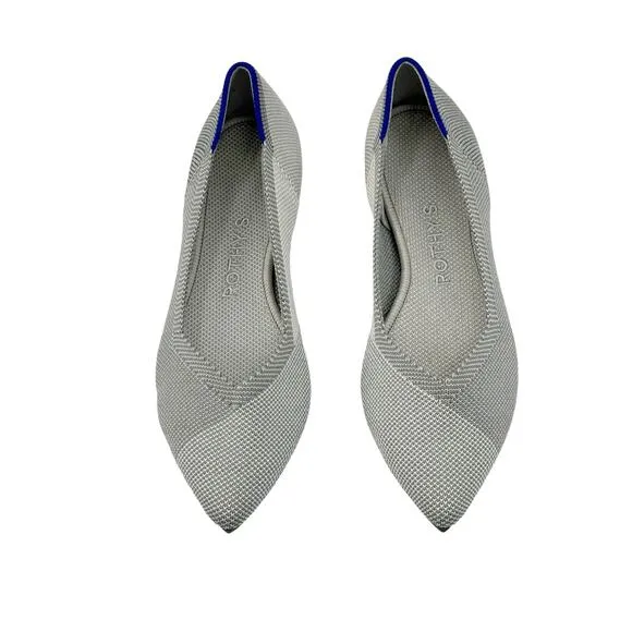 Rothy's The Point Ballet Flat Slip-On Comfortable Gull Gray Size W5 NWOT